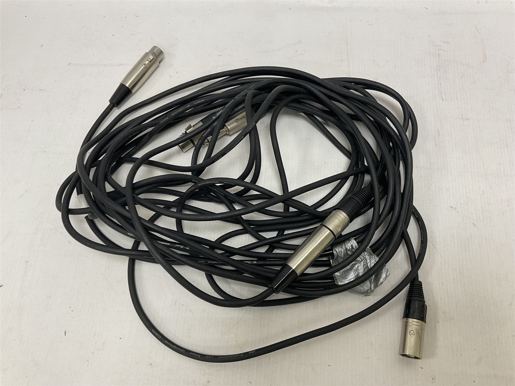 Vintage pair Akai ADM-8 Dynamic microphones; AKG D880 Dynamic microphone; cased; and Shure Betagreen BG1.0 vocal microphone; boxed; all with cables (4)