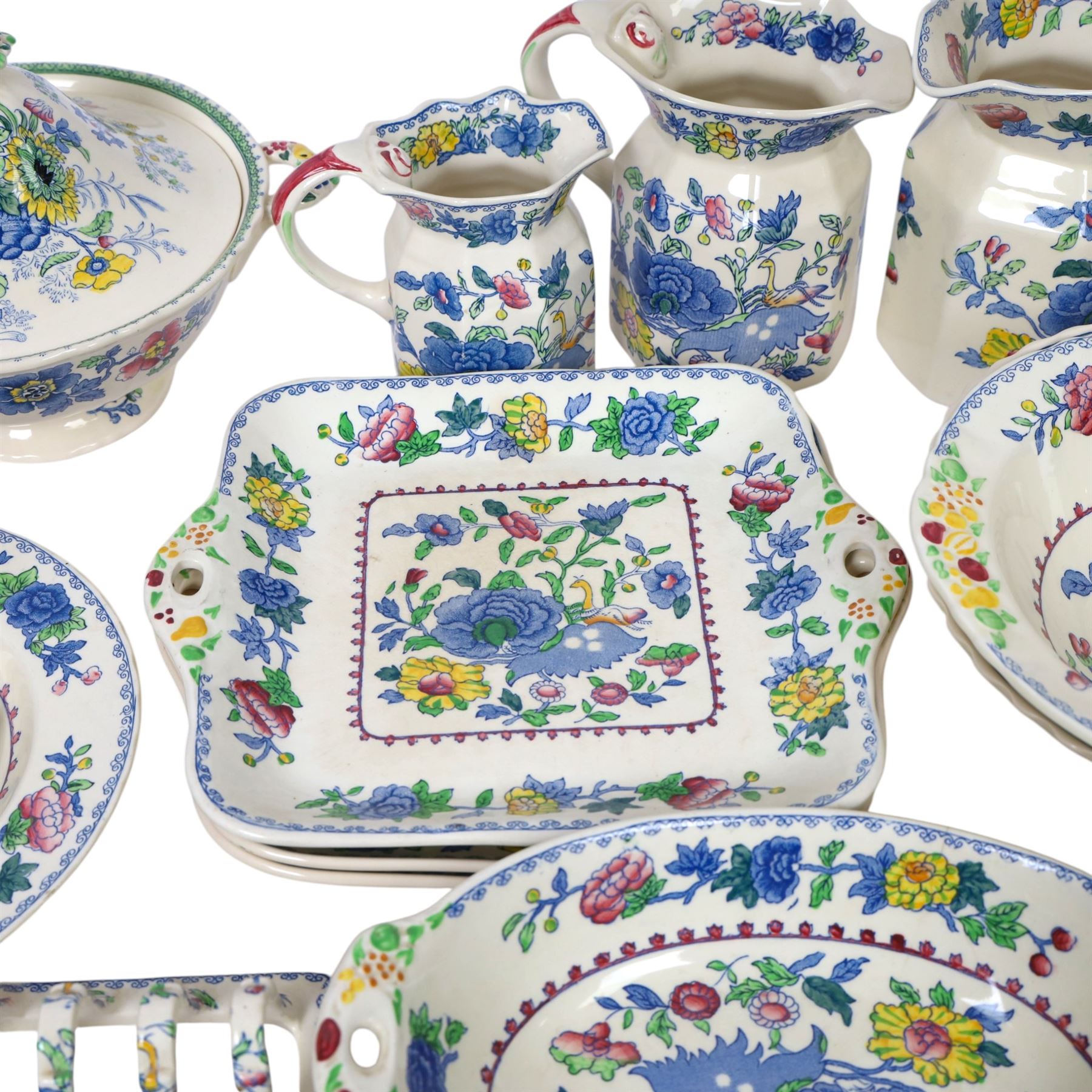 Masons Regency tea and dinner service, including coffee pot, jugs, covered dishes, serving platters, etc 