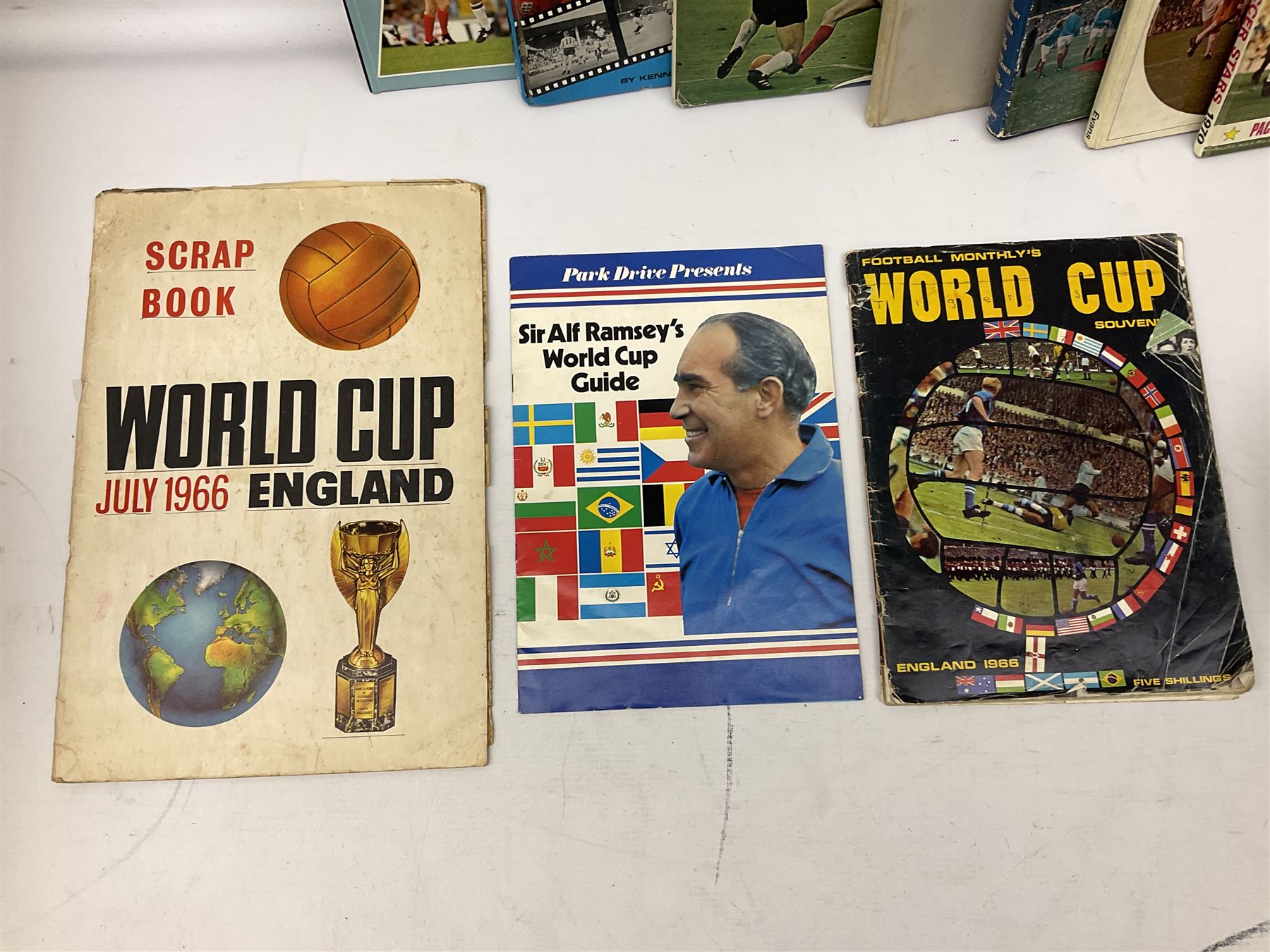 Crystal Palace signed leather football, late 1990s, including Steve Coppell, Simon Rodger, Tony Folan, Gareth Graham, Jamie Smith etc; and quantity of football books including 1966 World Cup booklets etc