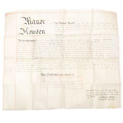 Yorkshire manorial interest - collection of 18th and 19th century vellum and paper court copyhold, admittance, surrender and lease documents relating to the Manor of Dunnington and Dunnington Hall, the Manor of Riccall with Newbald and Cawthorpe, and the Manor of North Duffield with the Members, together with similar documents for Warthorpe Hall, Allerthorpe Hall, Murton and surrounding areas, many retaining original seals, in one box