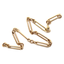  Rose gold fetter link chain, each link stamped 9 375, approx 39.2gm  