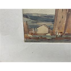 Frederick (Fred) Lawson (British 1888-1968): Bolton Castle, watercolour signed 16cm x 19cm 