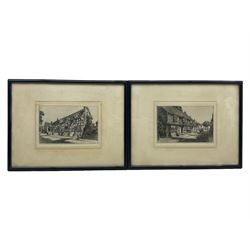 After Preston Cribb (British 1876-1937): 'Talbot Inn Chaddesley Corbett' Kidderminster and 'Star Inn Alfriston' Wealden, pair monochrome prints (2)