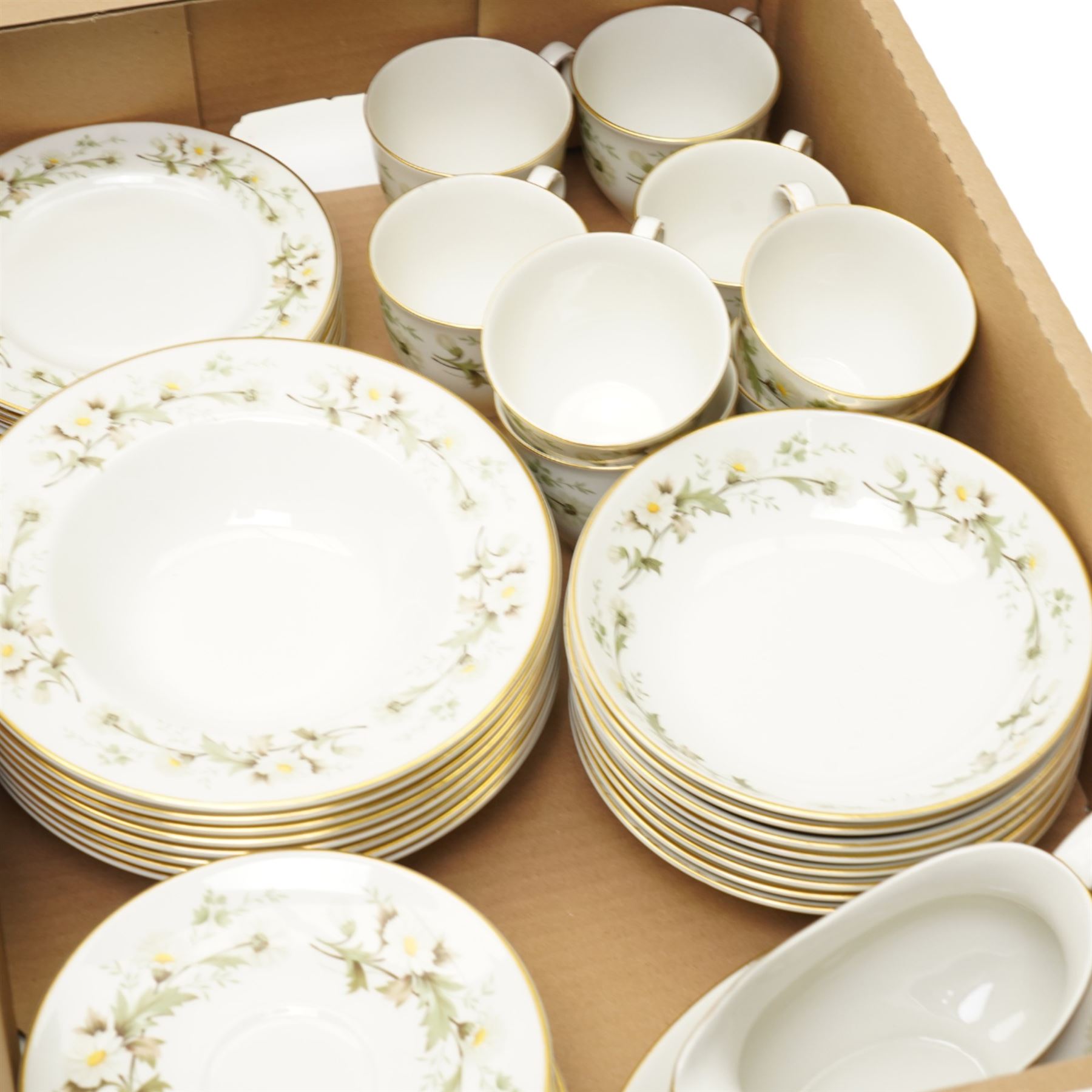 Royal Doulton Clairmont pattern tea and dinner wares, in two boxes