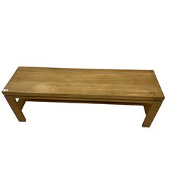 Solid oak rectangular bench seat