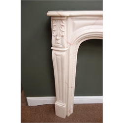  Moulded composite classical style fire surround, egg and dart detailing, W138cm, H112cm  
