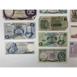 Banknotes including Bank of England Page Series D one pounds, other one pound notes, various The Royal Bank of Scotland Limited denominations, Clydesdale Bank Limited ten pounds 31st January 1979 ‘D/BD 060182’ etc 