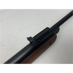 BSA Meteor .22 cal. air rifle with break-barrel action, serial no.TH80547, L106.5cm overall; in original box with accessories. NB: AGE RESTRICTIONS APPLY TO THE PURCHASE OF AIR WEAPONS.