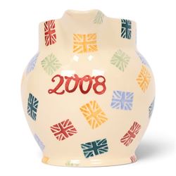 Emma Bridgewater teapot, in the Giffords Circus 2000-2020 Anniversary pattern and Collectors Club jug of year 2008, teapot H22cm 
