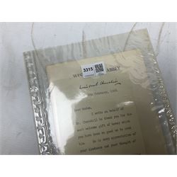 CHURCHILL WINSTON S.: (1874-1965) British Prime Minister 1940-45, 1951-55. Nobel Prize winner for Literature, 1953; post-WW2 T.L.S., to Miss Maclellan from Elizabeth Gilliatt Private Secretary thanking her on behalf of Churchill 