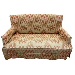 Edwardian mahogany framed upholstered sofa with Kilim loose cover 