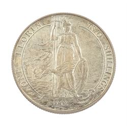 King Edward VII 1902 matt proof short coin set, comprising gold half sovereign and sovereign, silver maundy money set, sixpence, shilling, florin, halfcrown and crown, housed in the official dated case of issue