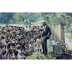 Robert Littleford (British 1940-): Children's Entertainer, watercolour signed and dated '78, 32cm x 47cm 