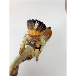 A Beswick Native American on horseback, with printed mark beneath, H21.5cm. 