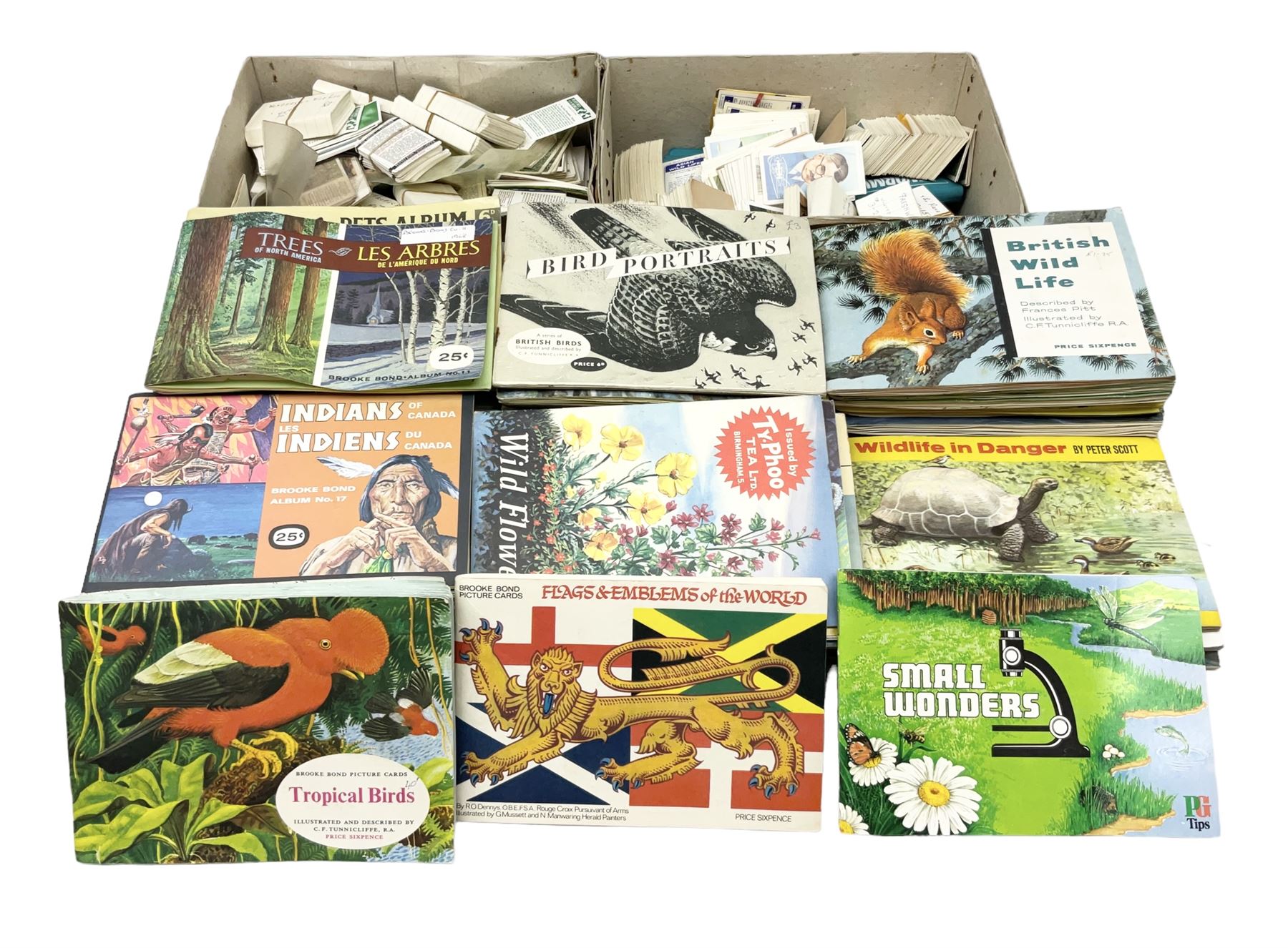 Over eighty trade card albums by Brooke Bond, Lyons, PG Tips, Hornimans, Ty-Phoo etc including some duplicates; and large quantity of loose trade cards