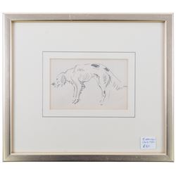 John Atkinson (Staithes Group 1863-1924): Studies of Dogs, two pencil sketches unsigned 7.5cm x 12cm 
