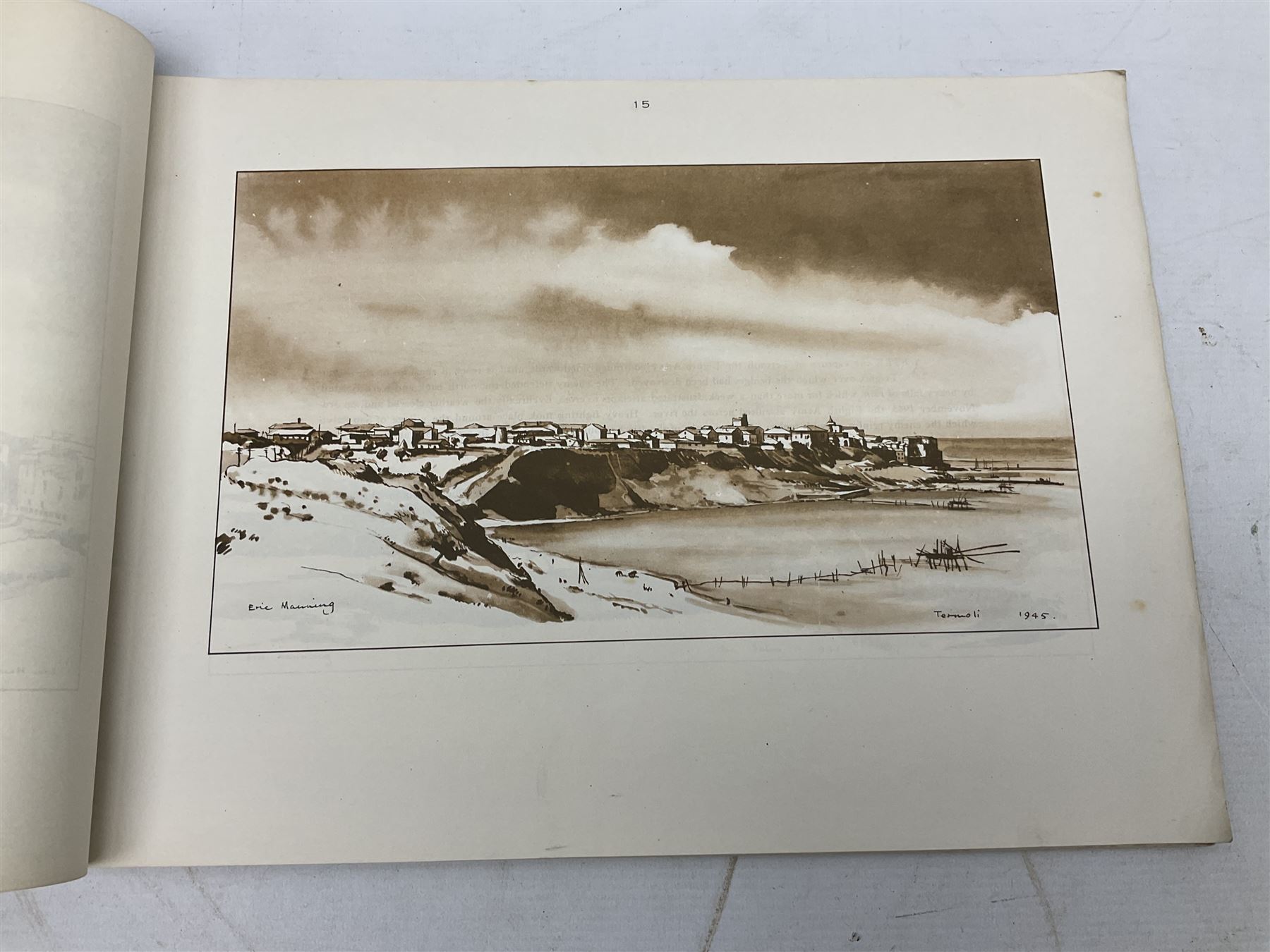 Modern album containing over sixty postcards and photographs including memorial portraits of KIA soldiers, regimental crests, comic, WW1 embroidered silk, uniforms, cap badges, camp and manoeuvre images etc; another personal photograph album of WW2 soldiers relaxing; Royal Armoured Corps booklet 'The Italian Campaign 3rd Sep. 1943 - 2nd May 1945; and other paper ephemera of military interest