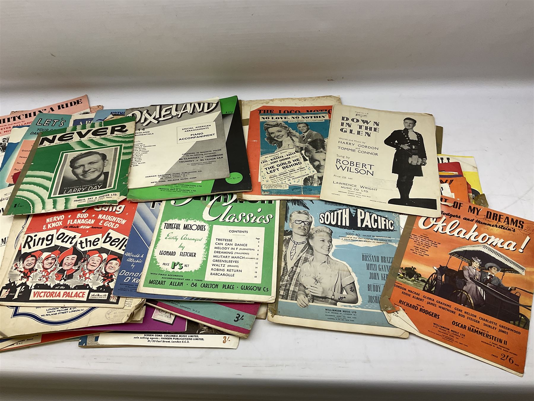 Collection of sheet music, many with attractive pictorial covers, to include The Rolling Stones It's All Over Now, Funny Girl, Living Doll Serious Charge Cliff Richard, Burbeck, Mary Poppins, Sugar, Sugar by The Archies, The Sound Of Music, I Taut I Taw A Puddy-Tat, Dear Miss Phoebe, etc, other musical sheet music and books etc