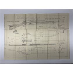 Instructions For Armourers - 1931 folder of nineteen folding plans for various weapons and military bicycles
