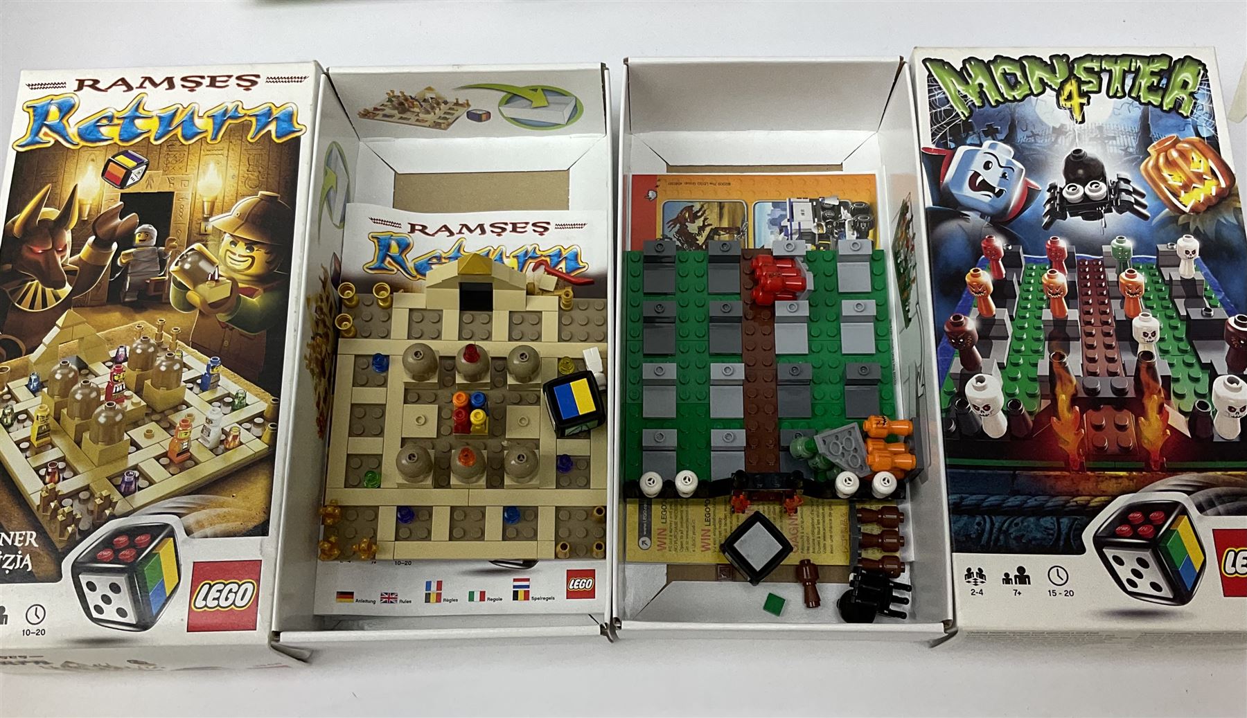 Lego System - 5600 Radio Controlled Car, boxed with instructions; and eight various Lego Games comprising Pirate Plank, Monster 4, Frog Rush, UFO Attacks, Lava Dragon, Ramses Return, Ninjago and Shave A Sheep, all boxed with instructions (9)