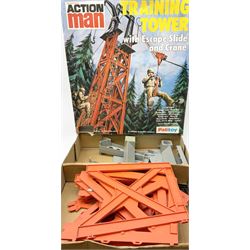 Palitoy Action Man - boxed Pursuit Craft and another unboxed part craft; together with a boxed Training Tower and another unboxed part tower