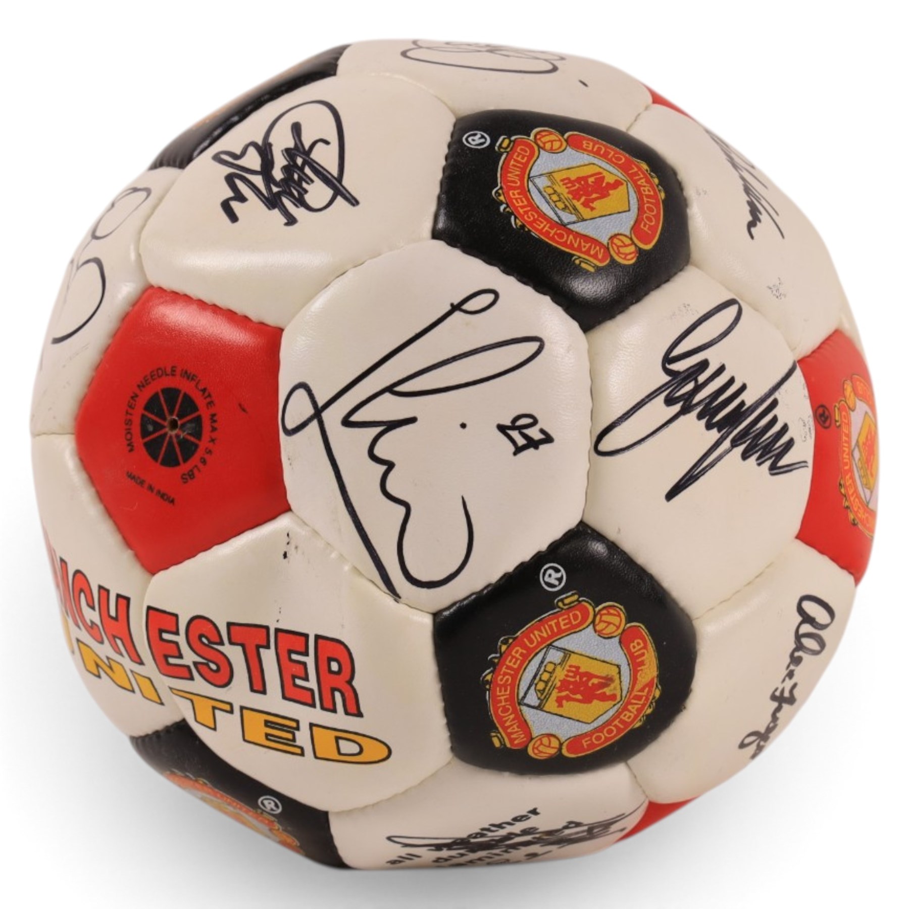 Manchester United football, signed by 2002/2003 season squad, with certificate of authenticity, together with a signed Adidas Classique AC Milan football