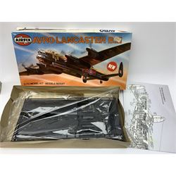 Four Airfix 1/72nd scale military airplane plastic model kits - Avro Vulcan B Mk.2, The Dambusters Avro Lancaster B.III (Special), Falklands War Collection and Avro Lancaster B.III; three in factory sealed boxes and one boxed in factory sealed transparent packaging (4)