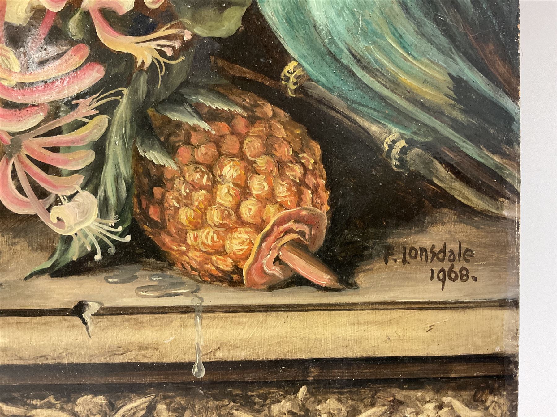 Frank Lonsdale (Scarborough 20th Century): Floral Still Lifes, pair oils on canvas board signed and dated 1970 and 1968, 72cm x 63cm (unframed) (2)