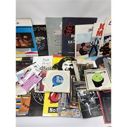 Small collection of 33 and 45 RPM vinyl records, to include Fleetwood Mac, Kate Bush, Jethro Tull, The Doors, The Who, etc., together with a selection of concert tickets and programs, including Queen, Alice Cooper, Jethro Tull, etc. 