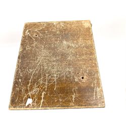 Black finished monocular microscope by Prior London No. 17372,  with pitchfork base and rack and pinion focusing, in original fitted wooden case with additional lenses, H32cm, together with Watts dumpy level, no. 116249, in a leather case