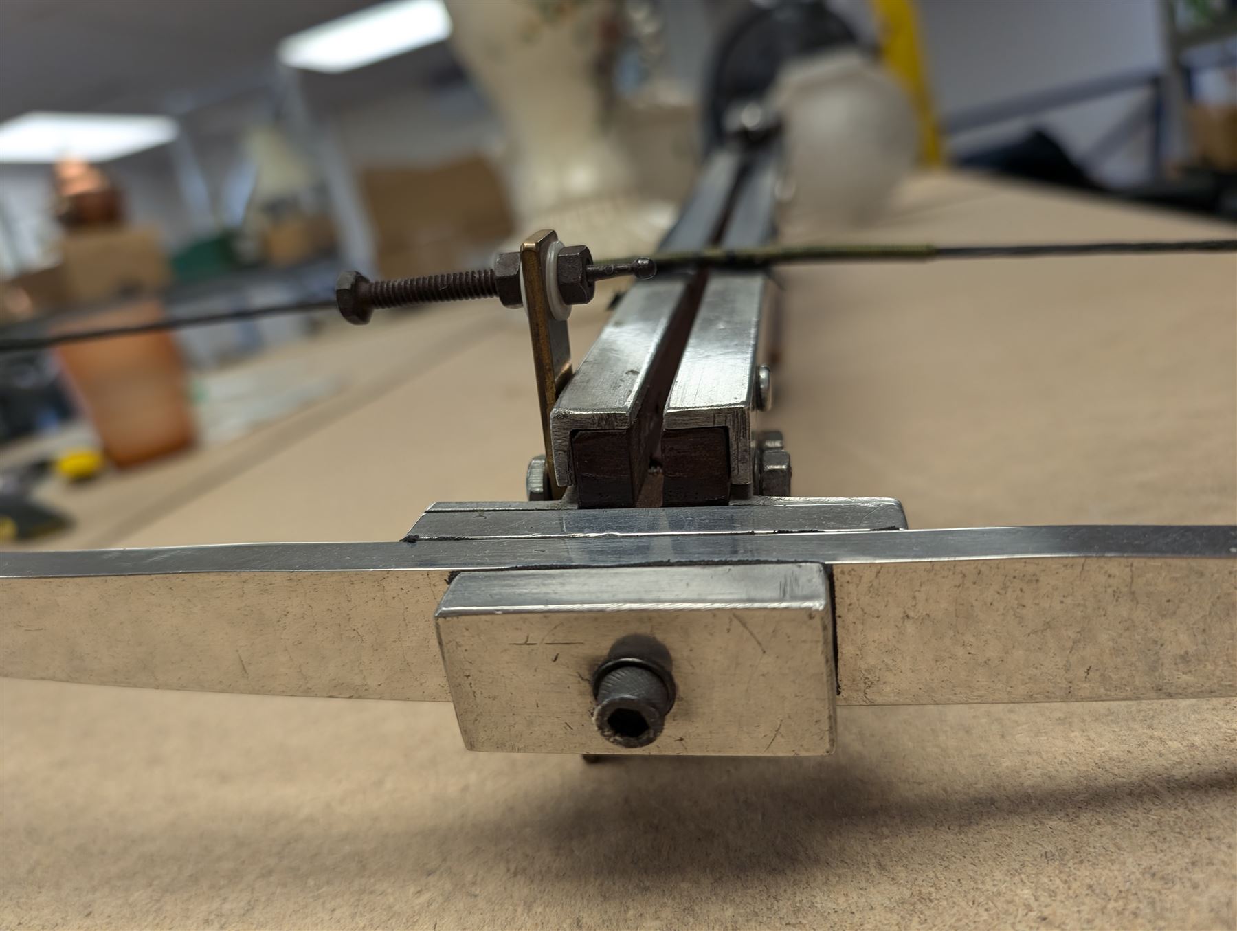 Crossbow with wooden stock