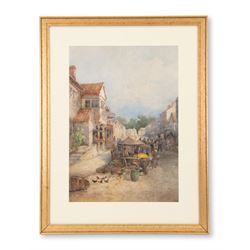 Frederick William Booty (British 1840-1924): 'The Black Swan' Kirkbymoorside, watercolour signed and dated 1891, 47cm x 33cm