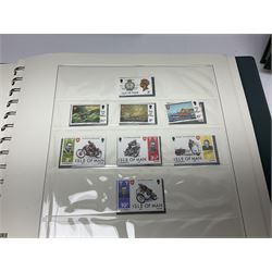 Mostly Queen Elizabeth II Great Britain and Isle of Man stamps including mint examples, housed in various albums, stockbooks and loose, in one box