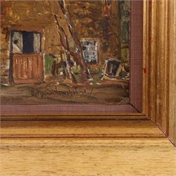 Arthur W Newsholme (Yorkshire 1859-?): 'Ripley Mill', oil on board signed, titled verso 20cm x 23cm