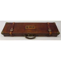  Early 20th Century leather and brass bound fitted shotgun case  