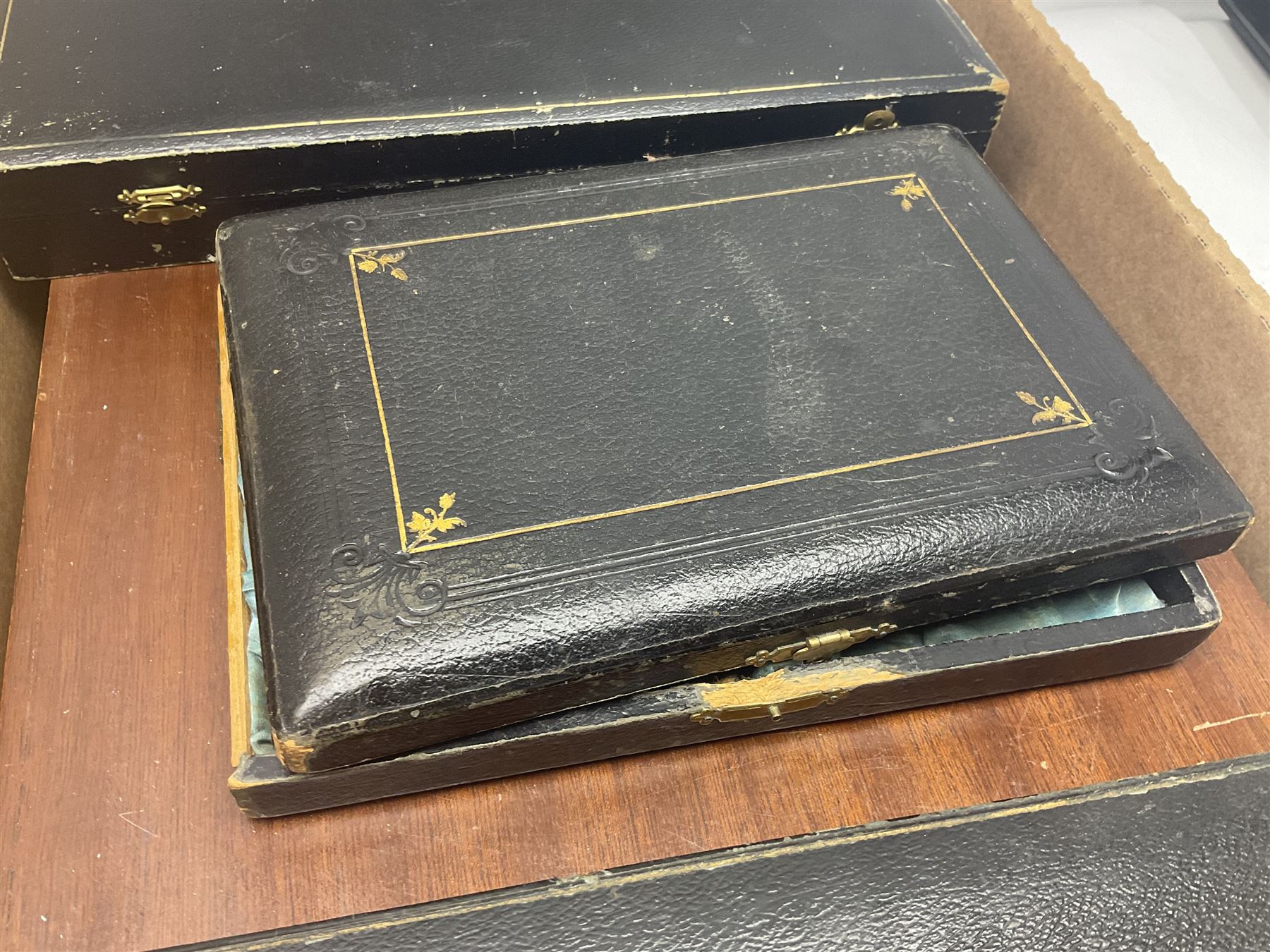 Cased canteen of cutlery, together with set of fish flatware, French teawares etc, in two boxes 