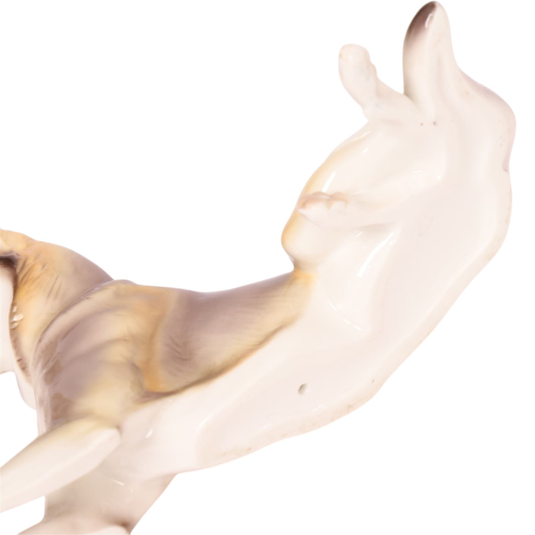 Nymphenburg German Shepherd by Theodor Karner, printed mark and impressed marks beneath, H14cm 