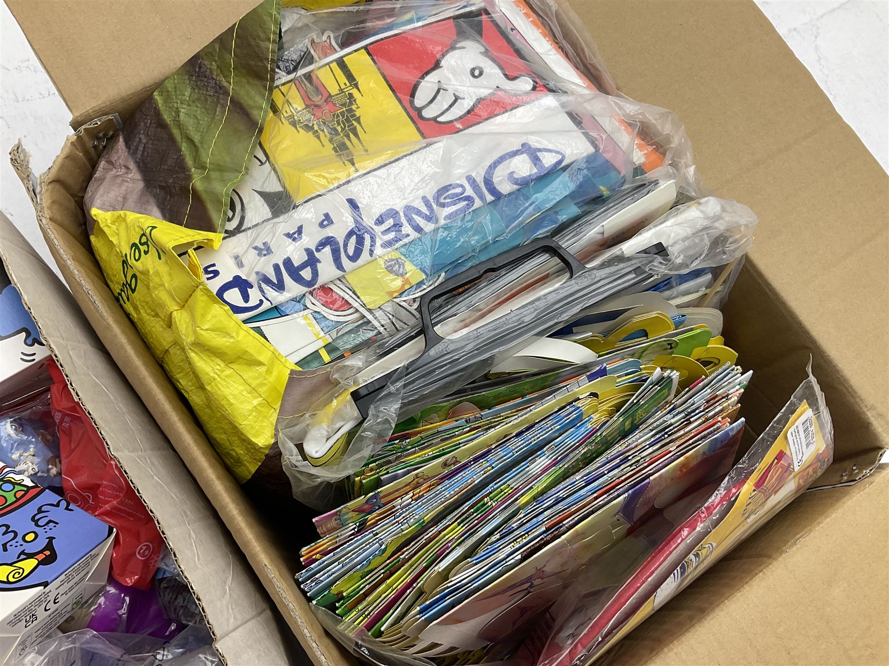 Two boxes of Mcdonalds memorabilia and merchandise