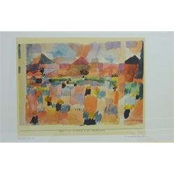  'Parklandschaft 1920', 'St. Germain bei Tunis 1914' and two other colour prints after Paul Klee (Swiss 1879-1940) and 'Rote und Weisse Kuppeln 1914', colour reproduction exhibition poster max 78cm x 59cm (5)  