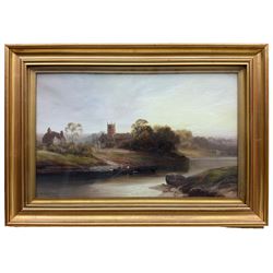 Walter Linsley Meegan (British c1860-1944): Tadcaster Church and On the Wharfe at Collingham, pair oils on canvas signed 24cm x 39cm (2)