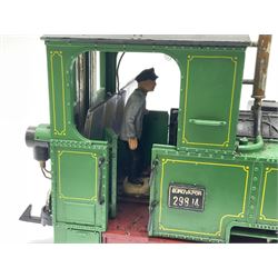 LGB (Lehmann Gross Bahn) G scale, gauge 1 0-6-2 tank locomotive in green and black livery, numbered 298.14 to cab, unboxed