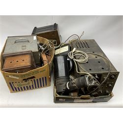WW2 boxed British military issue Gee radar receiver, type R1355, and Oscillator unit type 76, Tropical, T.F 758, A.M Type P8 Compass, together with quantity of other WW2 military equipment etc