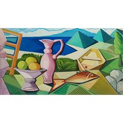 Nildo Martins (Brazilian 1948-): Spirit of Santa Catarina, oil on board signed 34cm x 61cm