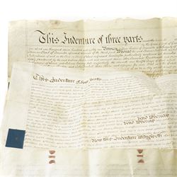  18th century indenture of three parts between William Heaton, Mercer of Doncaster, John D...
