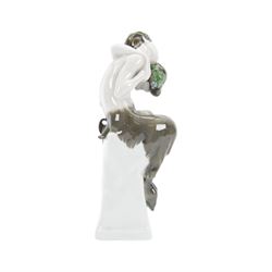 Rosenthal Sleeping Fauns figures by Albert Caasmann, printed mark beneath, H25cm 