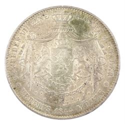 German States, Hessen-Darmstadt, Ludwig II 1844 3 1/2 gulden silver coin, approximately 37.23 grams