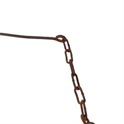 Green painted yoke with iron fittings and hooks, L118cm