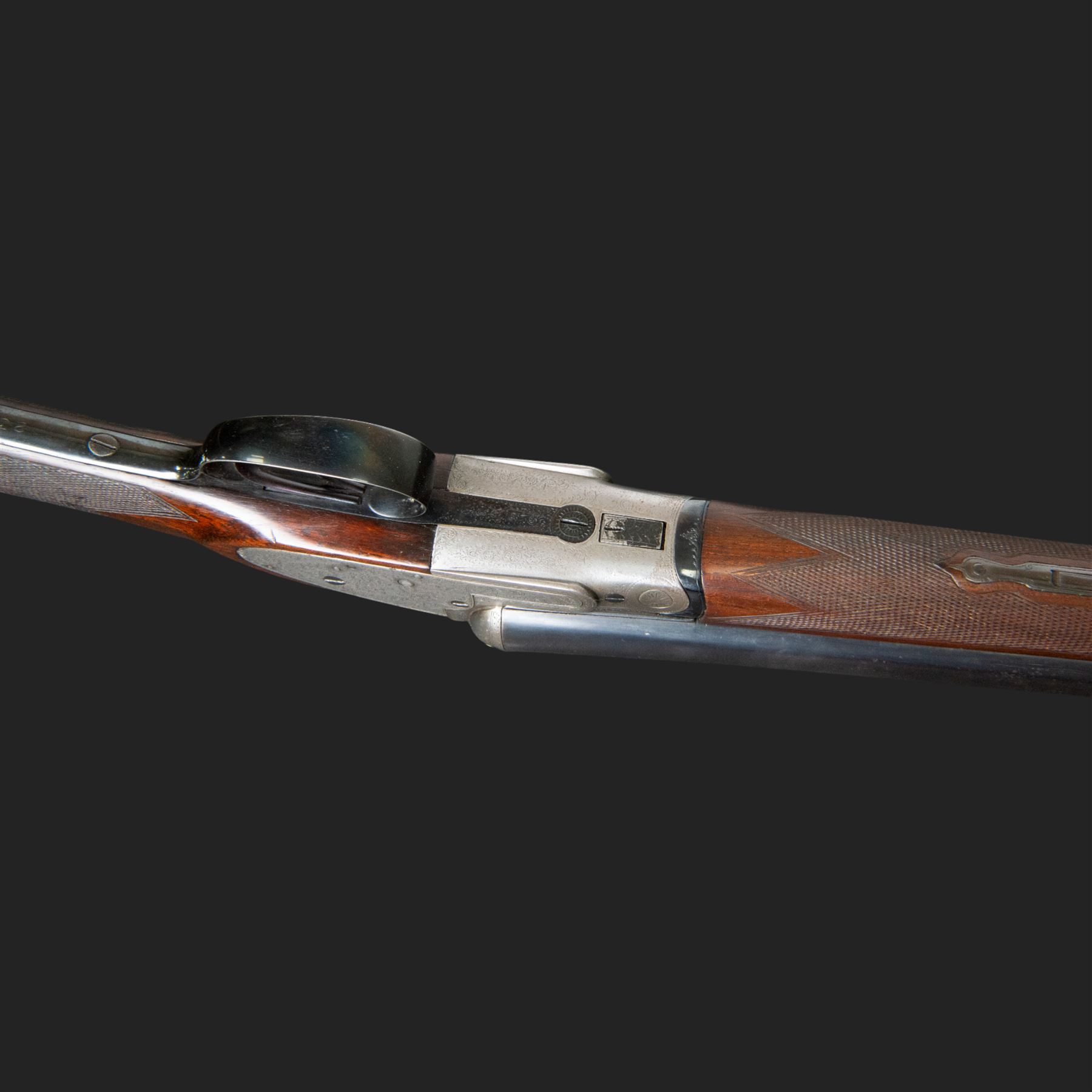 E Freeman, 12 bore double trigger sidelock, side by side shotgun, 71cm (28