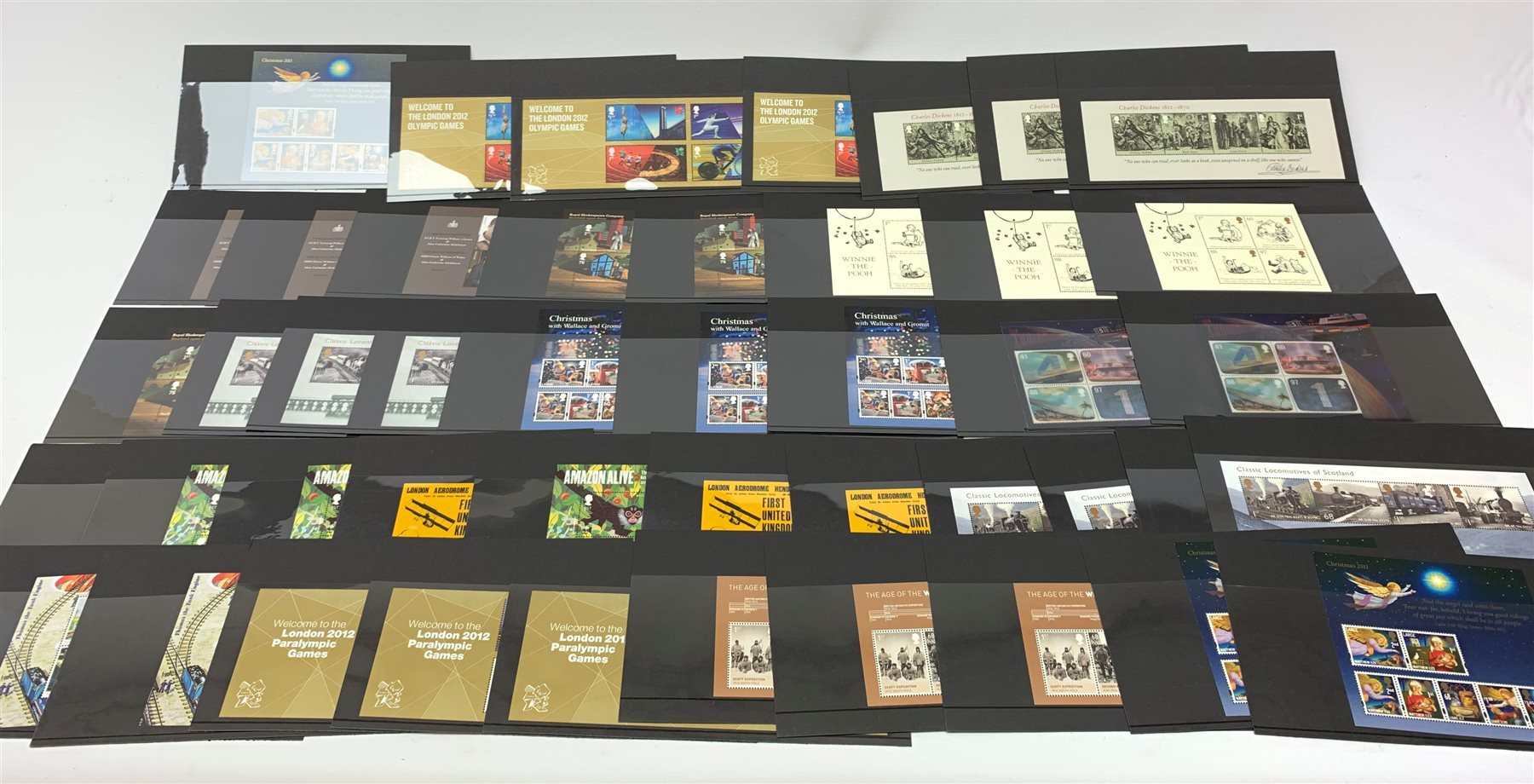 Collection of fortyfive Great British stamp miniature sheets, face