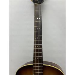 1958 Hofner Senator acoustic guitar with two-tone finish and Hofner label bearing serial no.5315, L104cm overall; in soft carrying case.